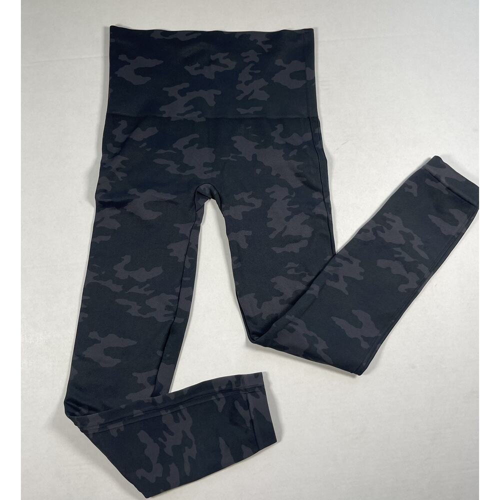 Spanx Womens L EcoCare Camo Leggings Pull On Sculpting Seamless Gray Multi